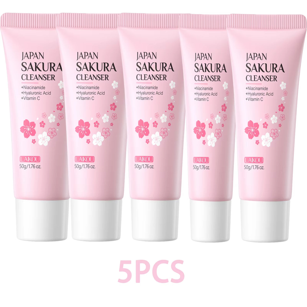 Sakura Facial Cleanser Deep Cleansing Pores Oil Control Moisturizing Brightening Face Wash Gentle for All Skin Types 50G
