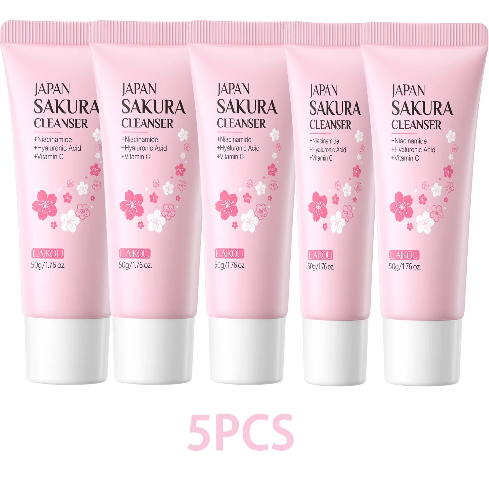 Sakura Facial Cleanser Deep Cleansing Pores Oil Control Moisturizing Brightening Face Wash Gentle for All Skin Types 50G