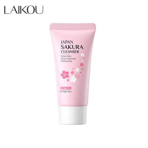 Sakura Facial Cleanser Deep Cleansing Pores Oil Control Moisturizing Brightening Face Wash Gentle for All Skin Types 50G